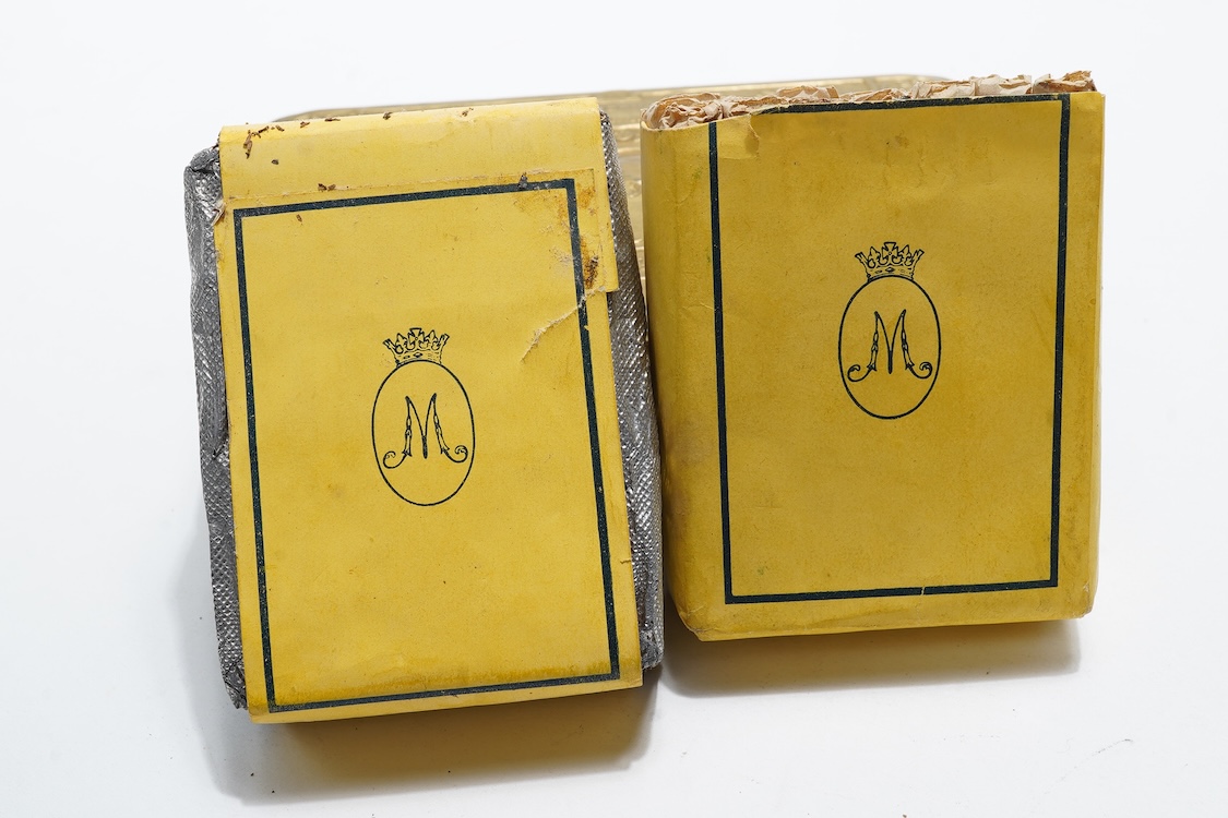 A 1914 Princess Mary Christmas tin containing the original sealed packet of tobacco, the packet of cigarettes and the Christmas card
